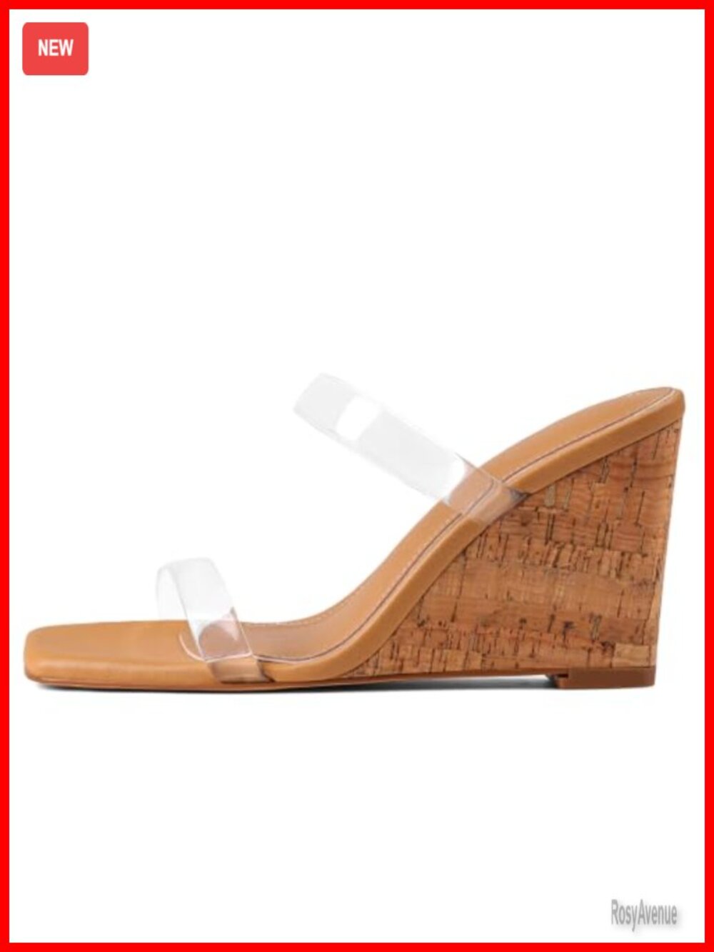 Raffia Espadrille Wedge Sandals Square Toe Slip-On Women's Beach Shoes